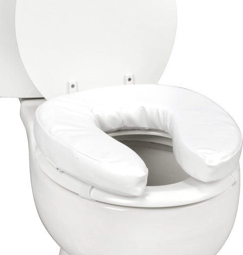 DMI Raised Toilet Seat Toilet, Toilet Seat Riser, FSA HSA Eligible Seat Cushion and Toilet Seat Cover to Add Extra Padding to the Toilet Seat while Relieving Pressure, 2 Inch Pad, White
